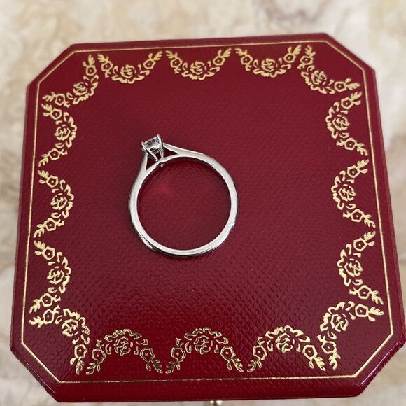 Cartier 1895 Solitaire Engagement Ring .25 Carat Platinum With Case & GIA Report - Picture 7 of 15